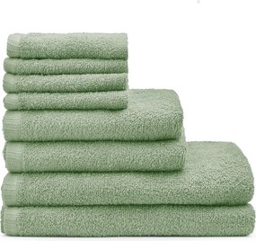 Set di asciugamani per viso e corpo con asciugatura rapida/tipo terry verdi in cotone 8 pz Quick Dry – Catherine Lansfield