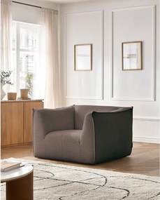 Poltrona marrone con rivestimento in bouclé Giorgia – Bobochic Paris