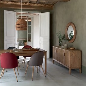 Atmosphera - Specchio da parete PAMELA diametro 83 cm abete