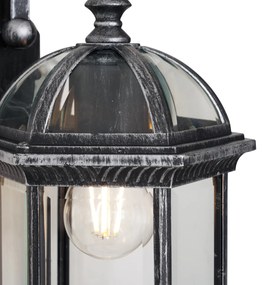 Lampada da parete da esterno classica argento antico IP44 - Glasgow