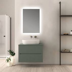 Mobile bagno 80 cm verde opaco cannettato Palermo