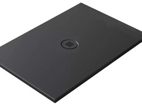 Piatto doccia in ceramica extra slim nero L 160 x L 80 cm opaco