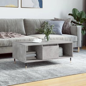 Tavolino Salotto Grigio Cemento 90x50x36,5 Cm Legno Multistrato /