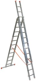 Scala a sfilo FACAL Genia 3 rampe in alluminio 3 x 11 gradini portata massima 150 kg EN 131 per lavori fino a 9.2 m