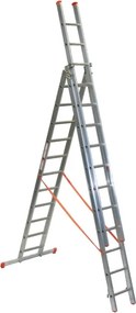 Scala a sfilo FACAL Genia in alluminio 3 rampe da 11 gradini portata massima 150 kg EN 131 per lavori fino a 9.2 m