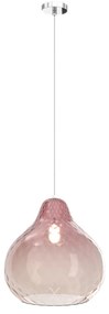 Lampadario Contemporaneo Dress Metallo Cromo Vetro Grande Ruggine 1 Luce E27