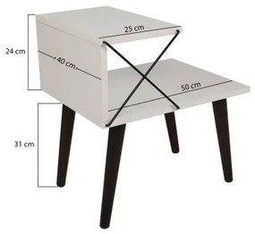 Comodino CROSS 55x50 cm bianco