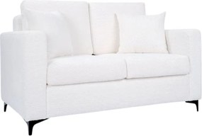 Divano 2 posti tessuto Bouclč Bianco 140 cm Kennedy design moderno