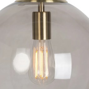 Lampada a sospensione moderna in ottone con vetro fumé 30 cm - Ball