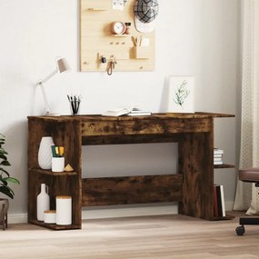 Scrivania Rovere Fumo 140x50x75 Cm İn Legno Multistrato /