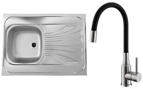 ALVEUS SETA24019 -Lavello da cucina CLASSIC+miscelatore MINTAS 34 cm acciaio/nero