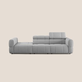 Giotto Divano con terminale e opzione relax elettrico in microfibra effetto velluto impermeabile T09