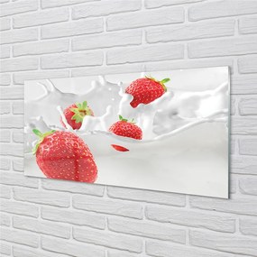 Quadro vetro Latte alla fragola 100x50 cm