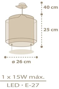 Dalber 76872 - Lampadario per bambini BABY CHICK 1xE27/15W/230V