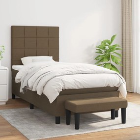 Giroletto A Molle Con Materasso Marrone Scuro 90x190cm Tessuto /