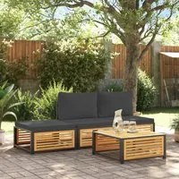 Set Divani da Giardino 4pz con Cuscini Legno Massello di Acacia 3214902