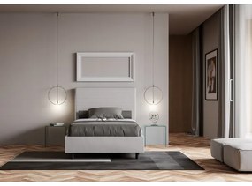 Letto senza rete imbottito 120x190 similpelle bianco Focus