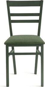 Sedia imbottita in tessuto Verde e sruttura in legno HOLLY 2 sedie