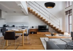 Lampadario su corda TRINITI 1xE27/60W/230V nero/oro