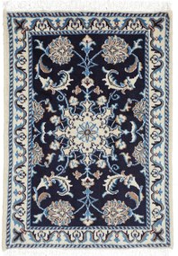 Nain Tappeto 90x60 Blu (Iran) Annodato A Mano