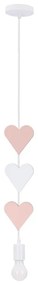 Lampada per bambini bianca e rosa con paralume in metallo Hearts - Candellux Lighting