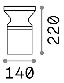 Piantana Moderna Torre Alluminio Antracite 1 Luce E27 H22Cm