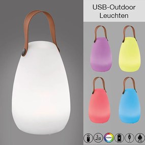 Lampada da tavolo LED bianco-marrone (altezza 26 cm) Ruby - Fischer &amp; Honsel