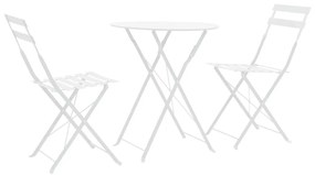 Set Da Bistrot 3 Pz İn Acciaio Bianco /