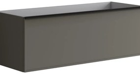 Mobile da bagno sospeso sotto lavabo L 120 x H 40 x P 45.5 cm grigio laccato opaco, 2 cassetti Pixel frame