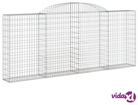 vidaXL Cesti Gabbioni ad Arco 2 pz 300x30x120/140 cm Ferro Zincato