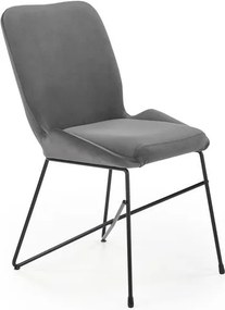 Sedia K454 in velluto grigio - H83 cm