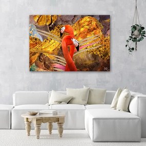 Quadro su tela, Flaming sullo sfondo dell'oro  Dimensioni Tappeti 90x60