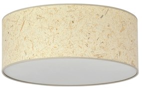 Plafoniera Minimal 3 Luci Drago In Acciaio Bianco E Beige Effetto Sughero
