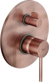 Rubinetto per doccia getto laminare cristallino ad incasso monocomando TAYRONA rame satinato HUBER