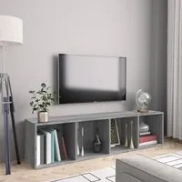 Libreria/Mobile TV Grigio Sonoma 143x30x36 cm Legno Multistrato cod mxl 33070