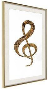 Poster  Golden Treble Clef  Cornice Quadri Cornice d'oro con passe-partout, Larghezza x Altezza Home decor 30x45