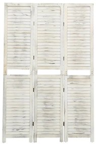 Divisorio A 3 Pannelli Bianco Antico 105x165 Cm İn Legno /