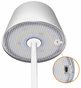 Lampada da Tavolo Ricaricabile 2.2W, IP54 CCT Dimmerabile - Bianca Colore del corpo Bianco