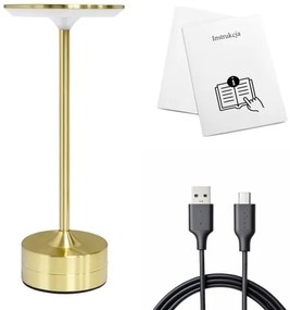 Lampada da tavolo LED ricaricabile a sfioramento TAVOLO LED/2,5W/5V 2400 mAh 3000-6000K dorata