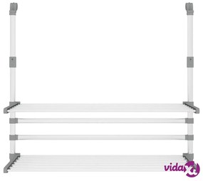 vidaXL Stendino per Balcone 89x25x(60-95) cm in Alluminio