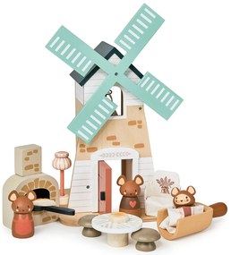 Tender Leaf - Mulino a vento in legno con topolini