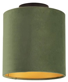 Plafoniera nera velluto verde 20 cm COMBI