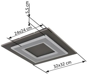 Globo 48033-24 - Plafoniera LED JAYDEN LED/24W/230V 32x32 cm antracite