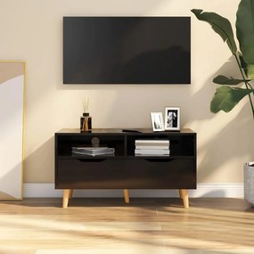 Mobile Porta Tv Nero Lucido 90x40x48,5 Cm Legno Multistrato /