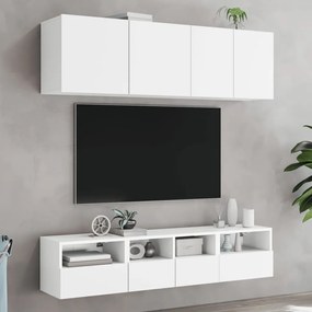 Mobile tv a parete bianco 40x30x30 cm in legno multistrato