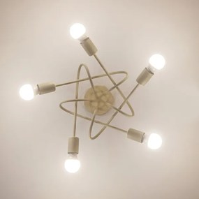 Lampadario a plafone OXFORD 5xE27/15W/230V crema