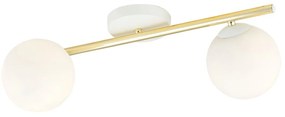 Lampada da soffitto in acciaio SPLENDI 2 Bianco e Oro 2xE14