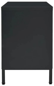Mobile tv nero 105x35x52 cm in acciaio e vetro