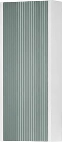 Pensile bagno Niwa cannettato laccato opaco bianco con vetro verde timo, 1 anta P17 x L30 x H78.5 cm