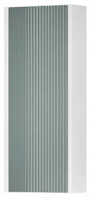 Pensile bagno Niwa laccato opaco bianco con vetro verde timo, 1 anta apertura da sinistra P 17 x L 30 x H 78.5 cm